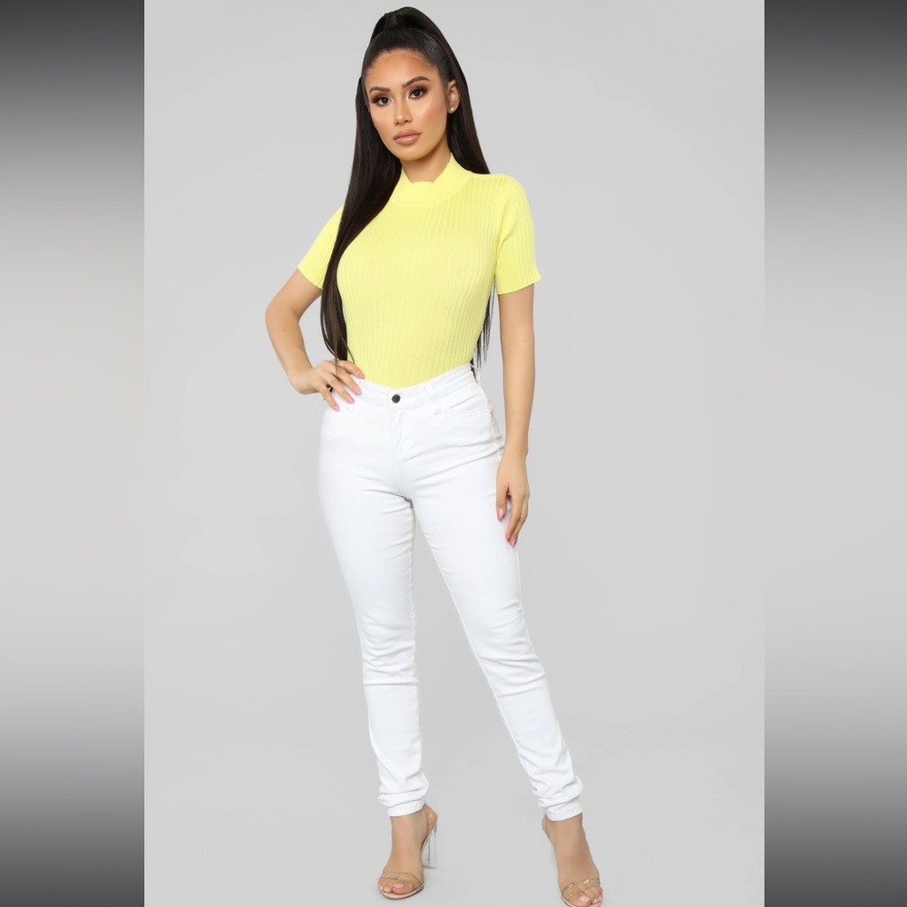 FN Ribbed Top - Yellow